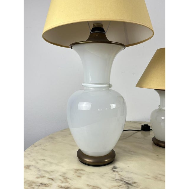 Murano Glass Table Lamps by F. Fabbian, 1970s, Set of 3 For Sale - Image 4 of 14