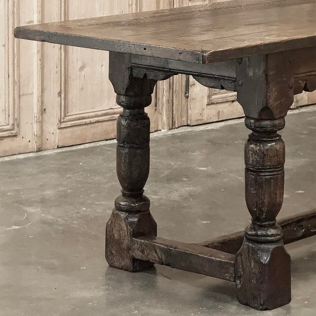 Wood 19th Century Rustic Country French Trestle Banquet Table For Sale - Image 7 of 17