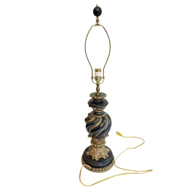 Chelsea House Inc Chelsea House Spiral Black and Gold Lamp For Sale - Image 4 of 15