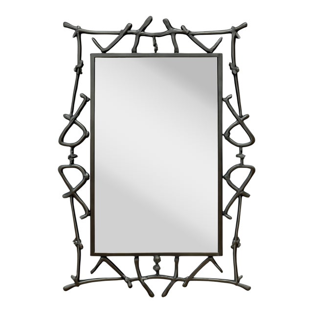 Alexandra Diez Mirrored Glass and Metal Wall Mirror For Sale