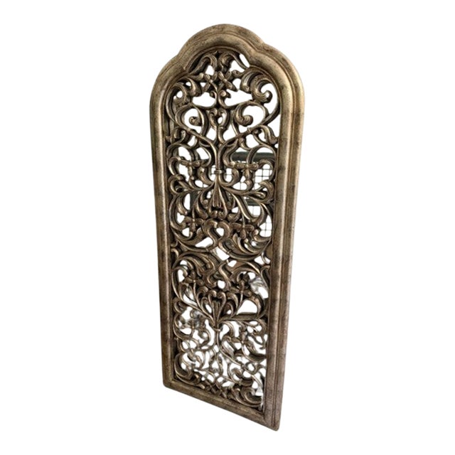 Decorative Carved Wood Architectural Mirror Panel For Sale