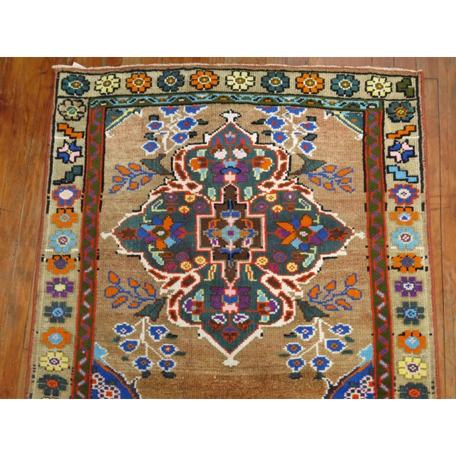Camel Vintage Zabihi Collection Turkish Anatolian Runner - 3'3" x 12'1" For Sale - Image 8 of 8