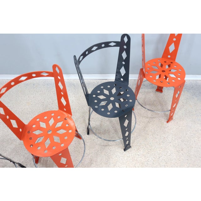 Postmodern Lacquered Metal Chairs from Artifort, Set of 6 For Sale - Image 16 of 18