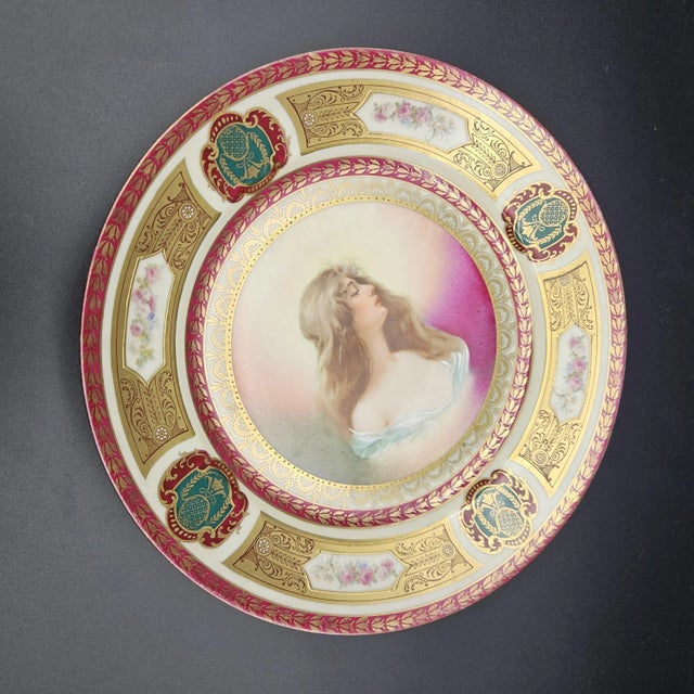Art Nouveau Hand-Painted Porcelain Plate from Schwarzburg, 1890s For Sale - Image 5 of 7