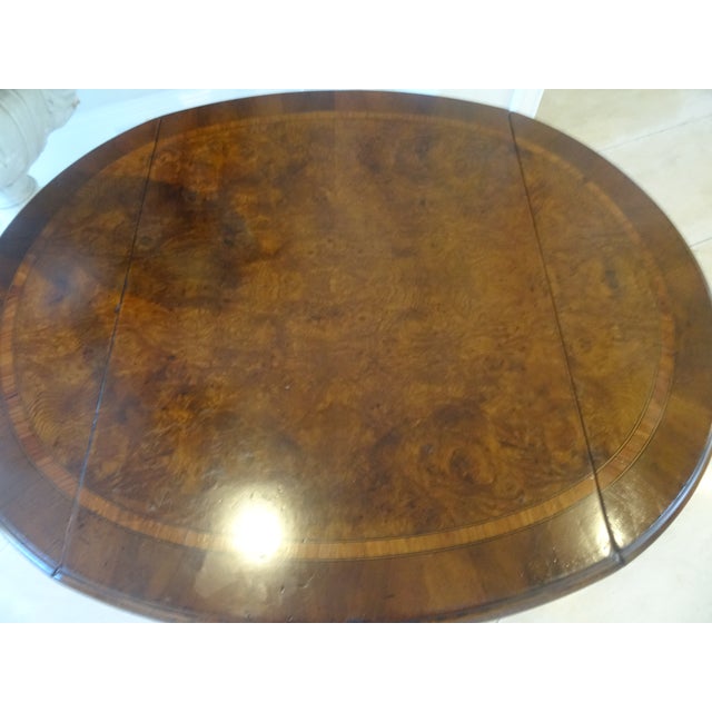 Mid 20th Century Mid 20th Century Elegant Banded Inlay American Dropleaf Pembroke Table For Sale - Image 5 of 13