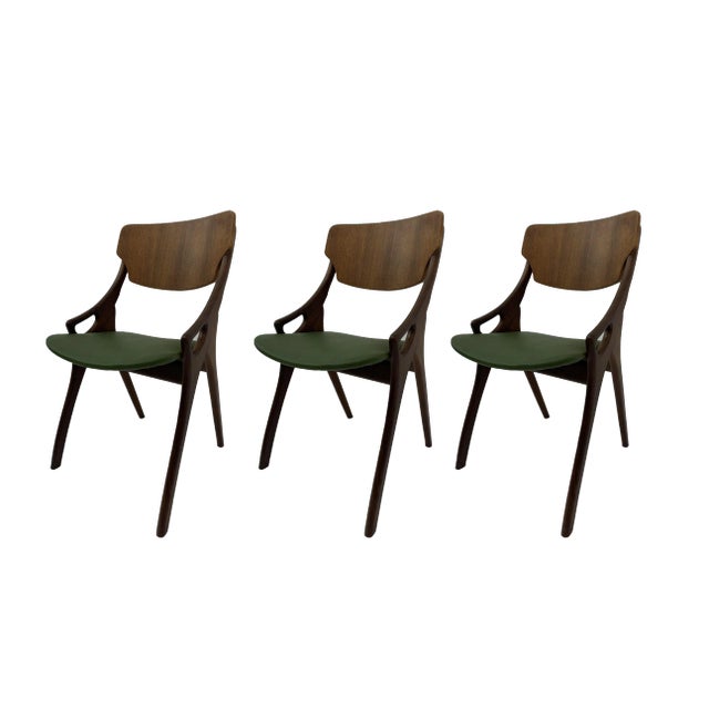 Danish Dining Chairs by Arne Hovmand Olsen, 1950s, Set of 3 For Sale