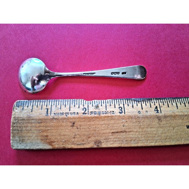 Mid-Century Modern 1947 Atkin Brothers Sterling Silver 3 3/4" Master Salt/Mustard Spoon - No Mono For Sale - Image 3 of 5