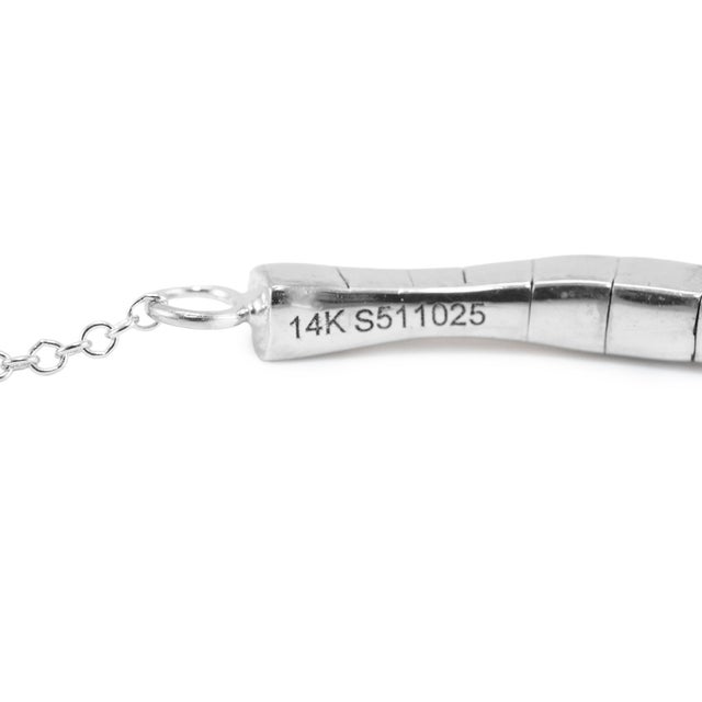 Metal Gabriel & Co 14k White Gold 1.26ctw Diamond Chain Flexible Cuff Bangle Bracelet For Sale - Image 7 of 8