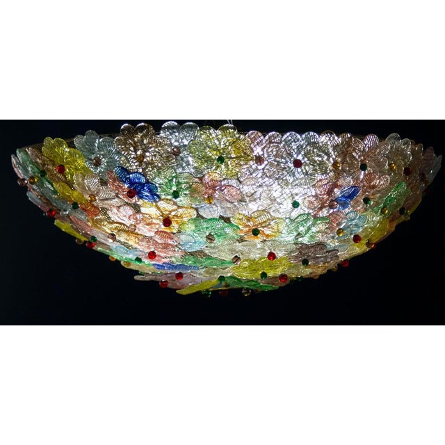 Murano Glass Flowers Basket Ceiling Light, 1950s For Sale - Image 11 of 15