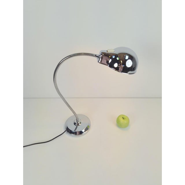 Metal Chrome Table Lamp with Flexible Shade, 1950s For Sale - Image 7 of 9