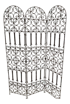 Moorish Hand-Forged Iron Three Panels Folding Screen