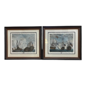 A Pair of Mid 19th Century Engravings, "His Majesty's Ships " Engraver's John Boydell & Samuel Seymour