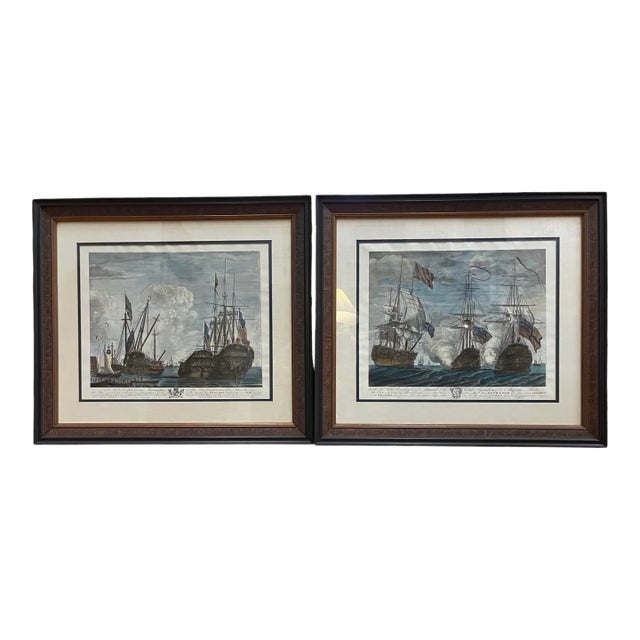 A Pair of Mid 19th Century Engravings, "His Majesty's Ships Stern" Engraver's John Boydell & Samuel Seymour For Sale