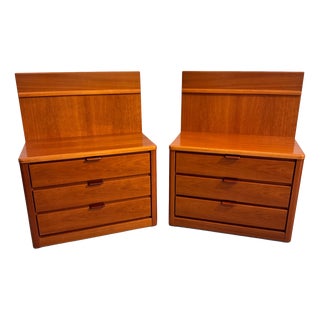 Vintage Cherry Wood Chest of Drawers from Hülsta, 1980, Set of 2 For Sale