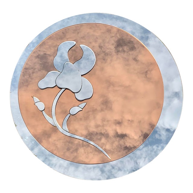 Vintage Post Modern David Marshall Style Round Mirror For Sale