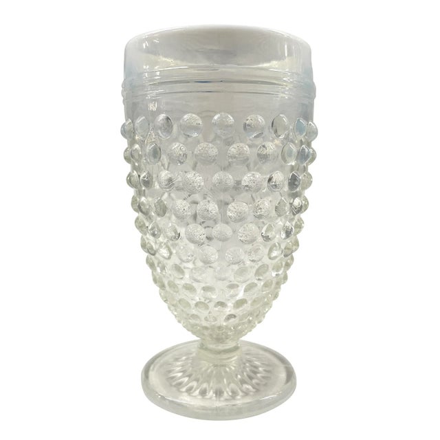 Rustic Set of Six Vintage Hobnail Juice Glasses For Sale - Image 3 of 10