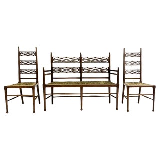 Mid-Century Modern Mahogany Seating Set, 1900s, Set of 3 For Sale