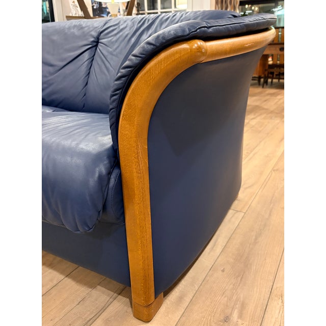 Navy Blue Late 20th Century Ekornes Navy Blue Loveseat For Sale - Image 8 of 10
