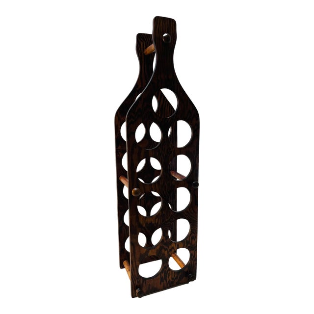 Vintage Wood Floor Style Wine Rack For Sale