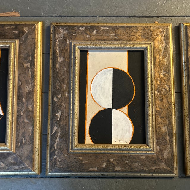Abstract Three Contemporary Original Stephen Heigh Abstract Paintings “Shadow Play #1-3” -Set of Three For Sale - Image 3 of 6