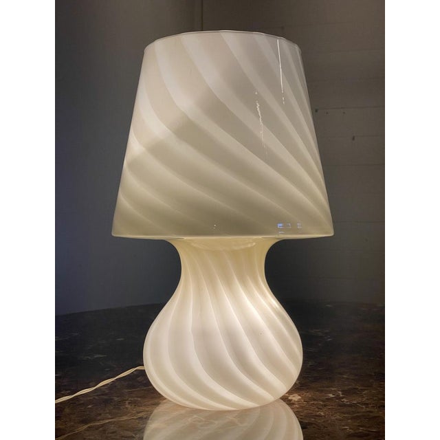 80's Murano glass mushroom -shaped table lamp European Plug (up to 250V).The wiring of this item may be original and might...
