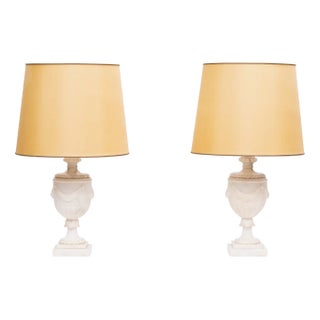 Classical Greek Style Alabaster Table Lamps, Italy, 1950s, Set of 2 For Sale