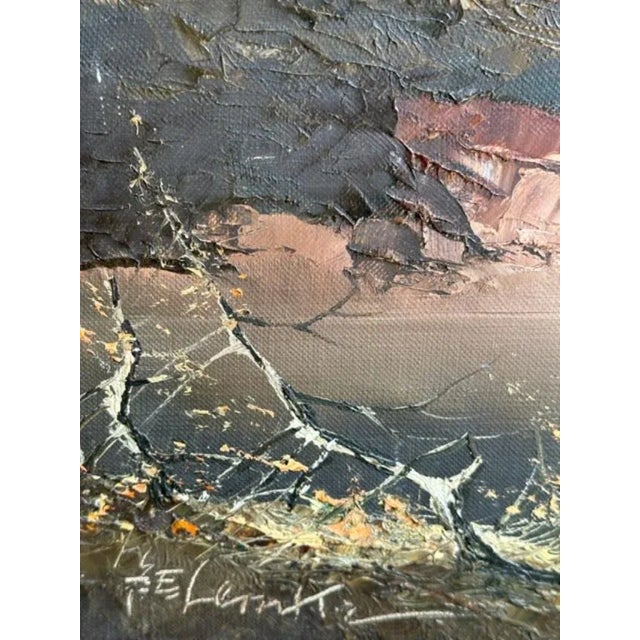 Vintage Alpine Mountain Landscape Oil Painting by J. E. Lemke For Sale In Aspen - Image 6 of 6