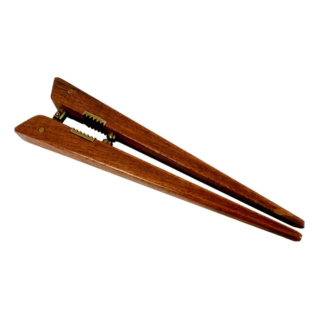 Mid-Century Modern Teak and Brass Nutcracker by Poul Knudsen, 1950s For Sale