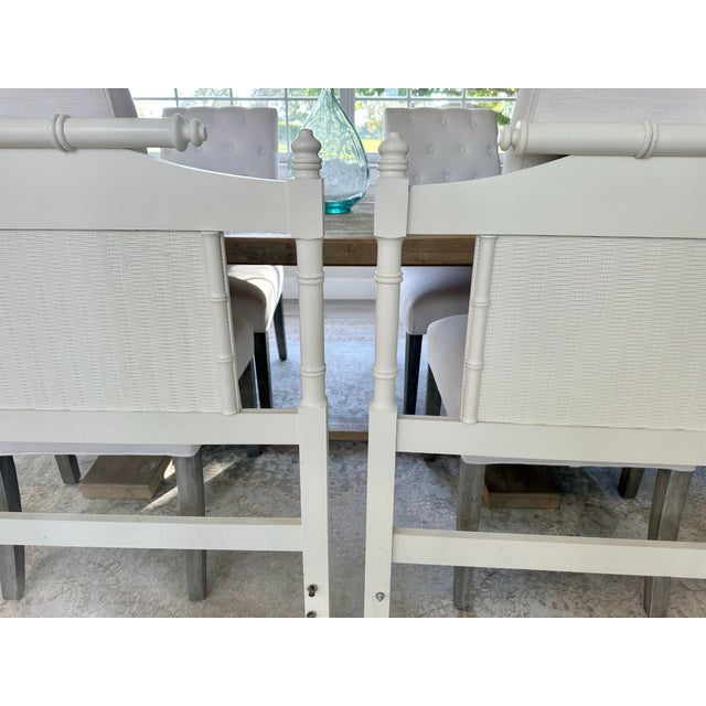 Pair of Vintage Faux Bamboo Pagoda White Headboards For Sale - Image 4 of 4