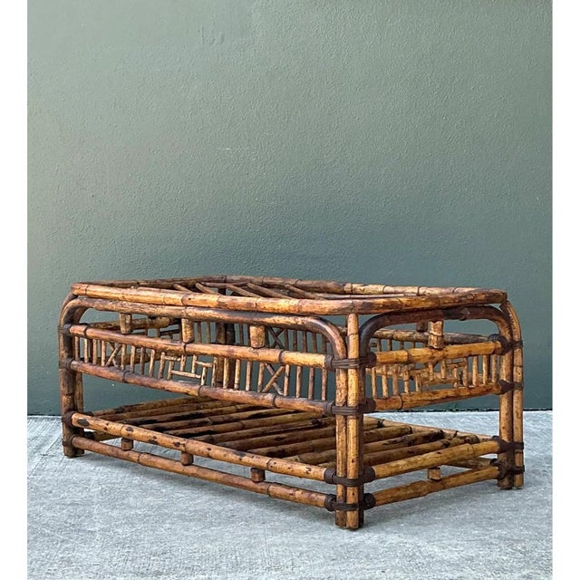 Mid 20th Century Vintage Brighton Rattan Coffee Table For Sale - Image 5 of 12