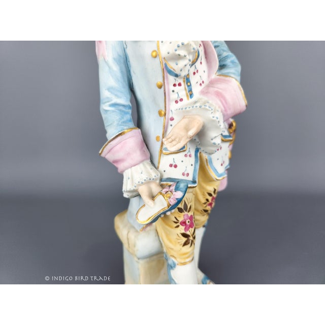 Ceramic 1900s Pair of German Bisque Porcelain Cinderella Sculptures For Sale - Image 7 of 11