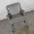 Modern Modern Gray Faux Leather Modified Parsons Style Armed Accent Chair on Casters For Sale - Image 3 of 17