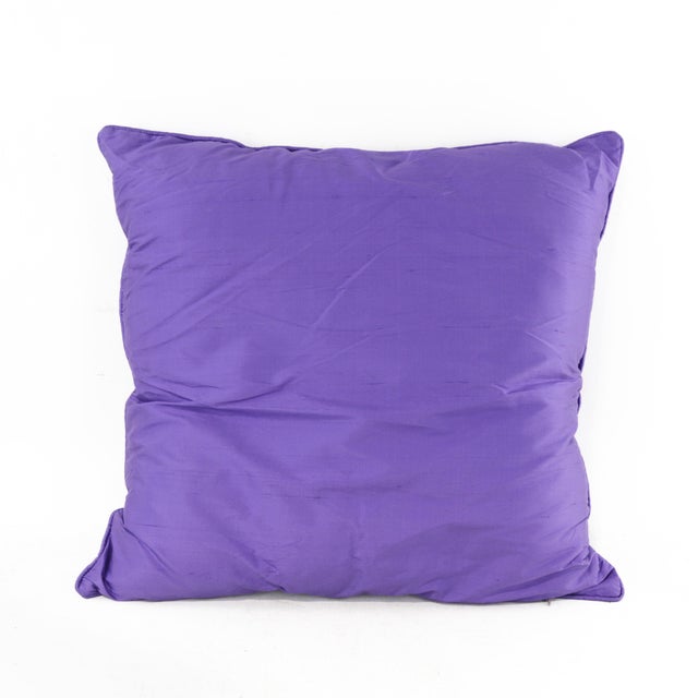 Contemporary Purple Embroidered Decorative Pillow With Infinity Motif For Sale - Image 3 of 10