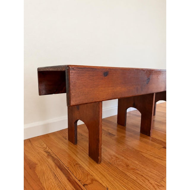 Primitive Mid-Century Modern Sculptural Wood Bench For Sale - Image 4 of 5