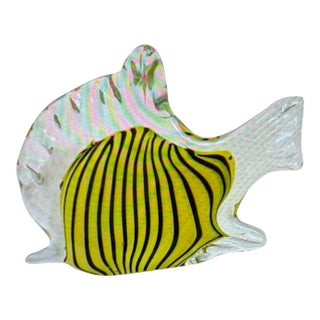 1960s Murano Hand Blown Glass Angel Fish Sculpture For Sale