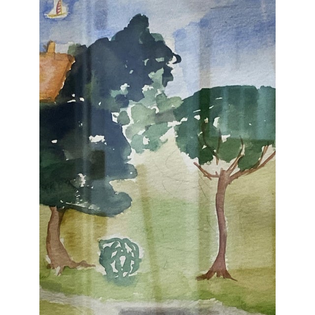 After Maurice Blanchard, Bucolic Countryside Landscape, 1970s, Watercolor, Framed For Sale - Image 4 of 8