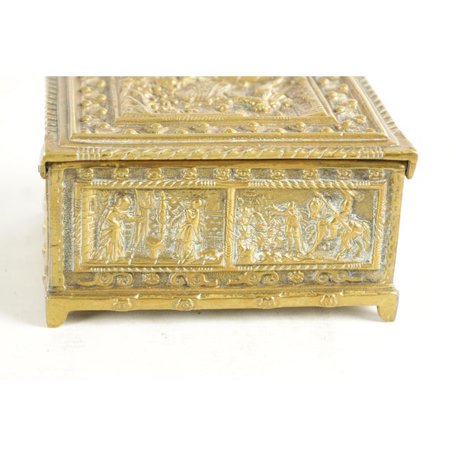 19th C Continental Antique Brass Jewelry Box For Sale In Detroit - Image 6 of 6