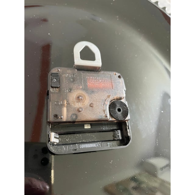 1970s 1970s Black Glass Clock by Tiara Glass For Sale - Image 5 of 6