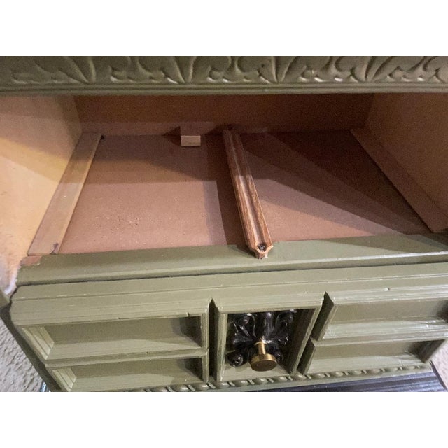 “The Luxe Battalion Nightstands” – Hand-Painted, Velvet-Lined, Gold-Accented Luxury Pair For Sale - Image 12 of 13