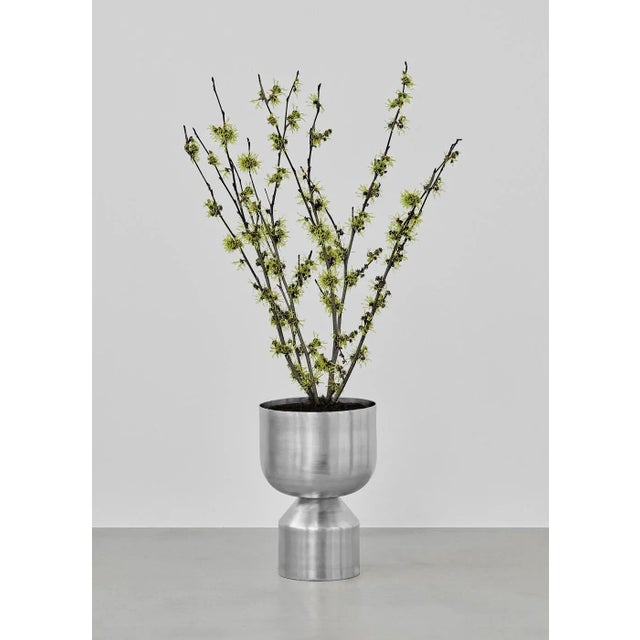 Ada Midi Aluminium Raw Planter by Llot Llov For Sale - Image 4 of 13