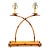 Vintage Faux Bamboo Double Arm Metal Lamp For Sale