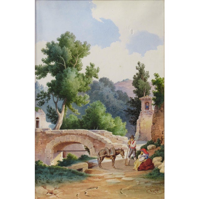 Roberto Gigli, Italian Village Scene II, Circa 1880 For Sale - Image 4 of 11