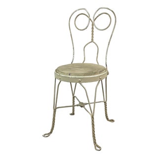 Vintage Wrought Iron Ice Cream Parlor Chair For Sale