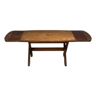 Danish Modern, Brutalist Dining Table, Stained Pine, Denmark, 1960s For Sale