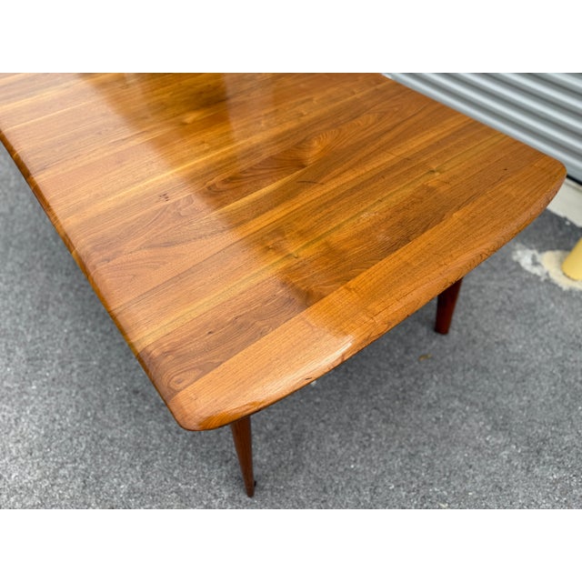Mid-Century Modern 1950's Solid Walnut Dining Table + Leaves + Pad Protector by Bissman Furniture For Sale - Image 12 of 18