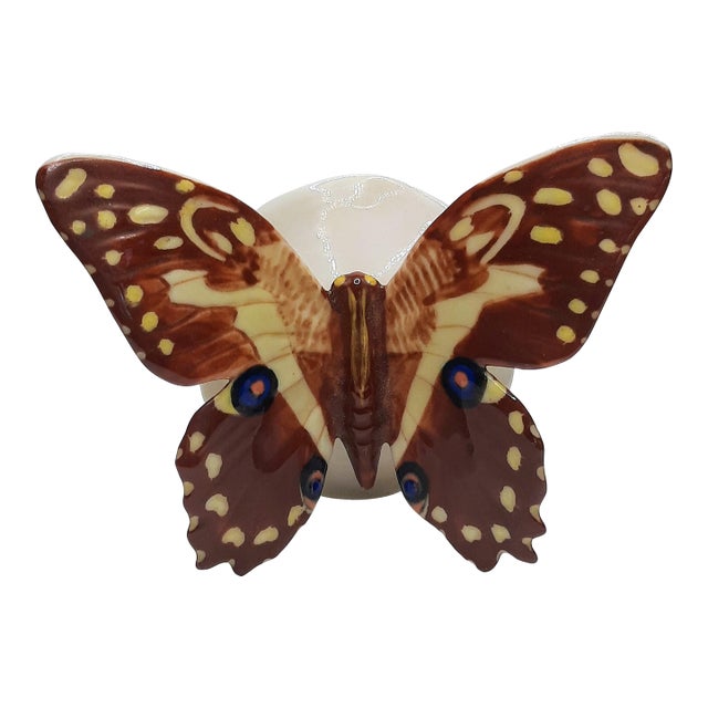 Rare 1970s Roslyn S. Carren Studio Porcelain Butterfly For Sale