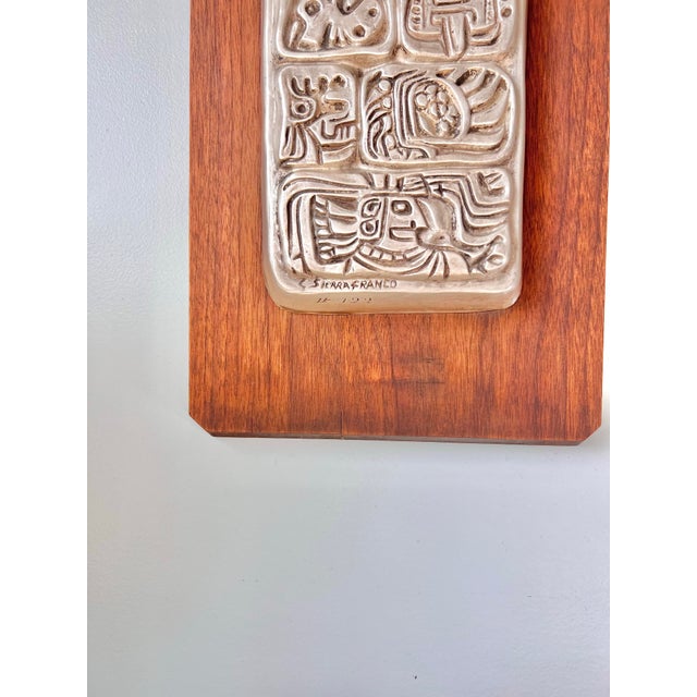 Wood 1960s Vintage Carlos Sierra Franco “Mayan Paradise” Sterling Silver Carved Hanging Wall Plaque For Sale - Image 7 of 7