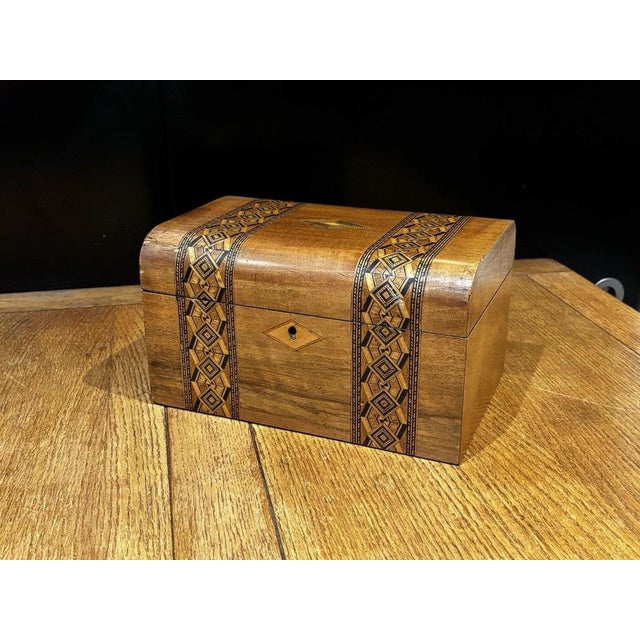 Victorian Tunbridge Ware Jewellery / Trinket Box. Sizes :- 25.5 cms wide, 17 cms depth, 14 cms tall A used item so has...