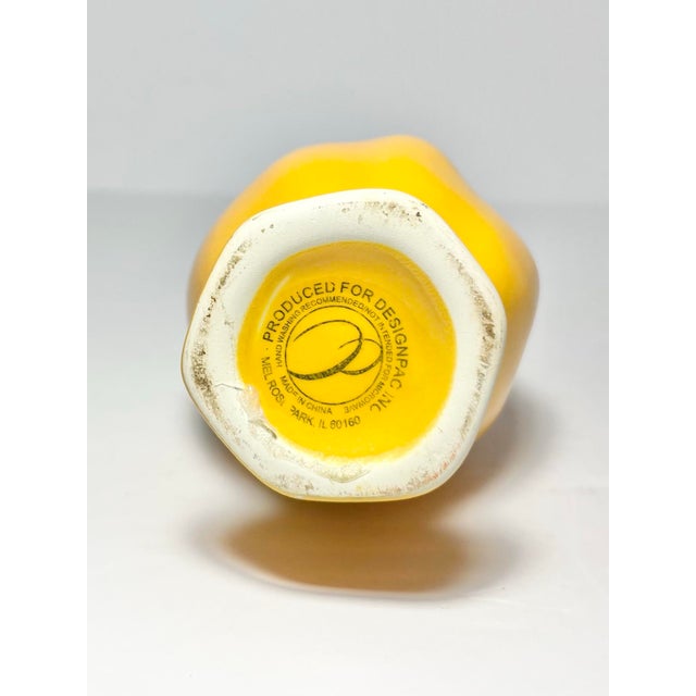 Ceramic Ceramic Yellow & Orange Olive Oil Dispenser Cruet Bottle & Appetizer Plates - 3 pcs For Sale - Image 7 of 9