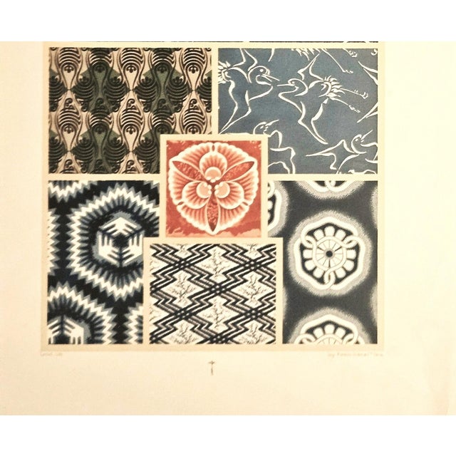 Late 19th Century C1880 Set of 2-French Design L Ithographs-Japanese Textiles For Sale - Image 5 of 7